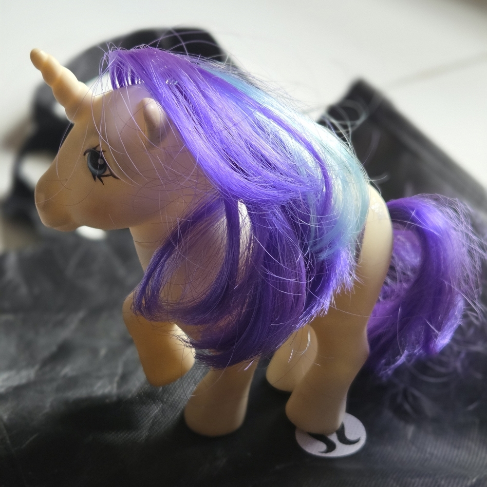 vintage My Little Pony G1 Glory unicorn toy, released by Hasbro in 1983